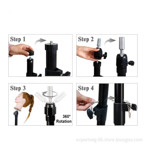 Tripod Stand Metal Adjustable Wig Stand Cosmetology Hairdressing Training Mannequin Head Stand Tripod For Canvas Head